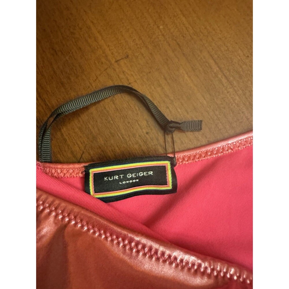 Kurt Geiger Fushua Shimmer Eagle Charm One Shoulder Swimsuit One Piece Sz M NWT - Picture 9 of 12